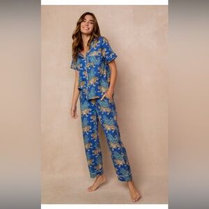 PRINTFRESH Size Medium Pajama Set! Bagheera Sapphire